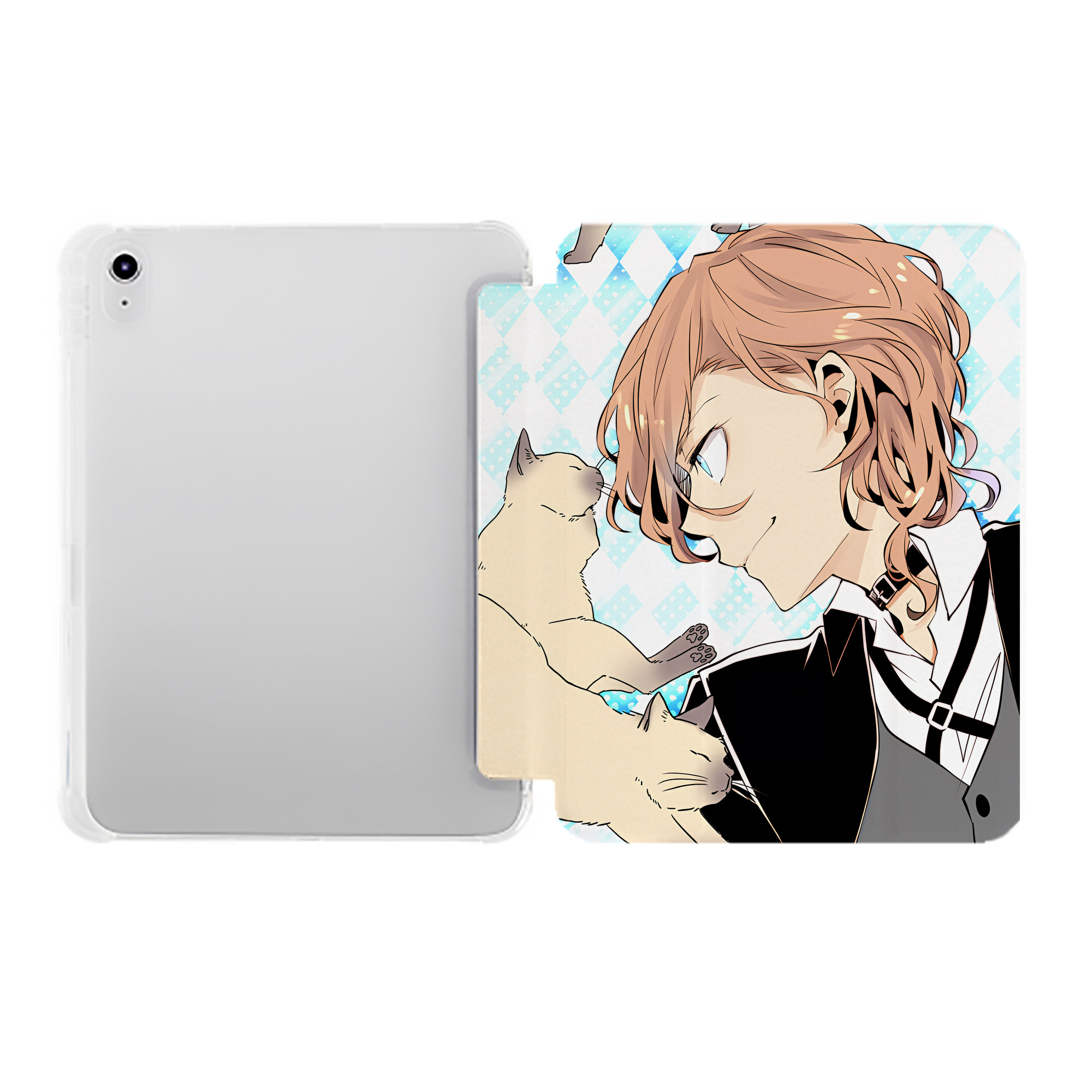（画像用） 文豪ストレイドッグス Bungo Stray Dogs IPad ケース ペン収納付き 三つ折りスタンド PUレザー×シリコン 対応機種9.5/10.5/10.9インチ